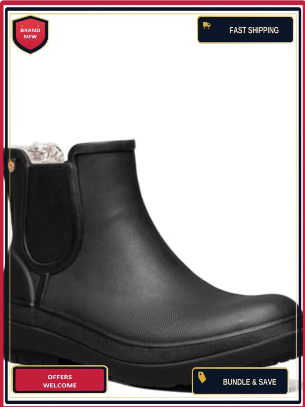 Waterproof Chelsea Boots with Plush Lining and Slip-Resistant Outsole